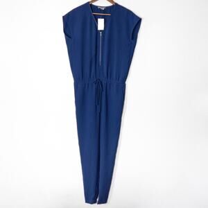 Vince Sleeveless Jumpsuit Blue Size 2 Modern Minimal Tailored Architectural